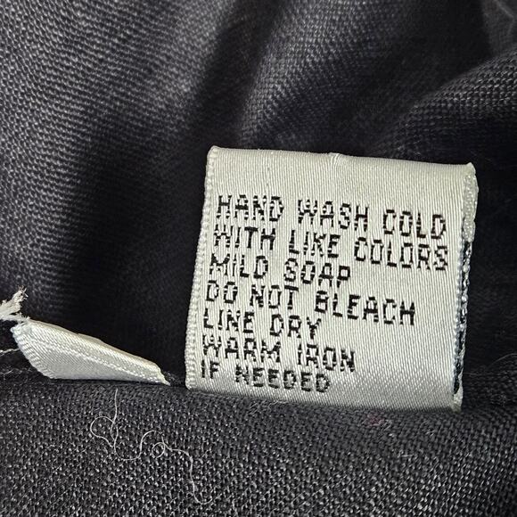 Richard Malcolm Linen Embroidered Paisley Button Shirt Black Gold Women’s M - Picture 4 of 6